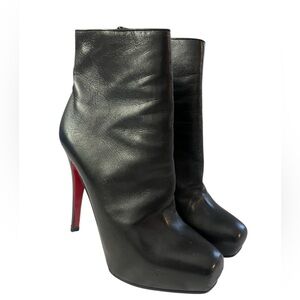 Christian Louboutin Leather Ankle Boots – Black – Size 37.5